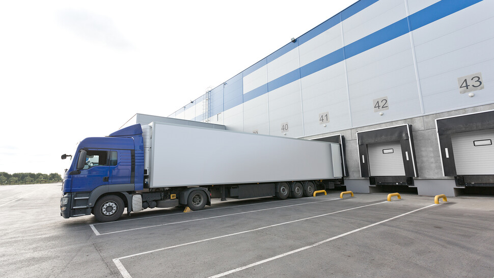 Truck logistics warehouse distrbution centre