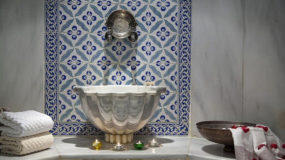 sink with tiles in a hamam